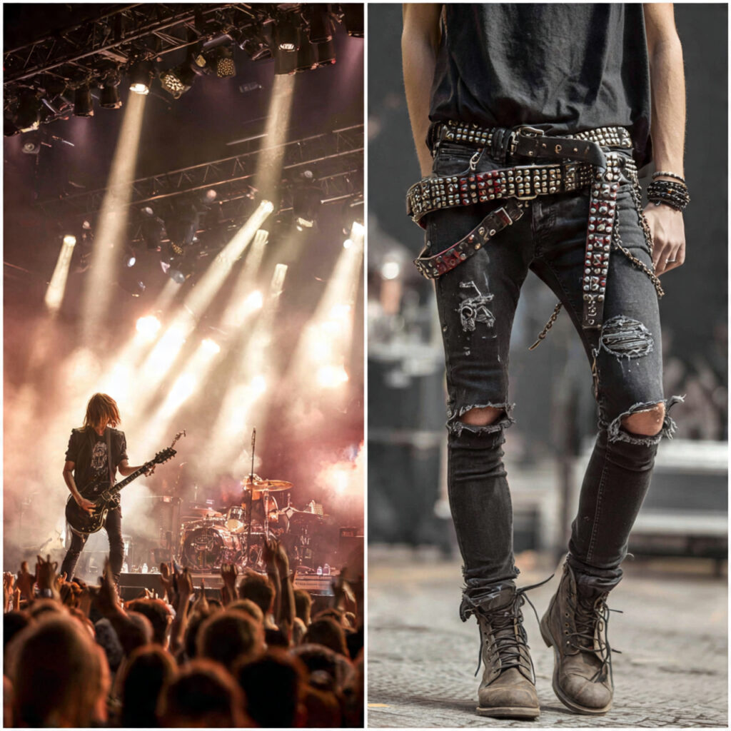 22 Best Rock Concert Outfit Looks for Maximum Impact 19 Studded Belt Rock Concert Outfit Looks