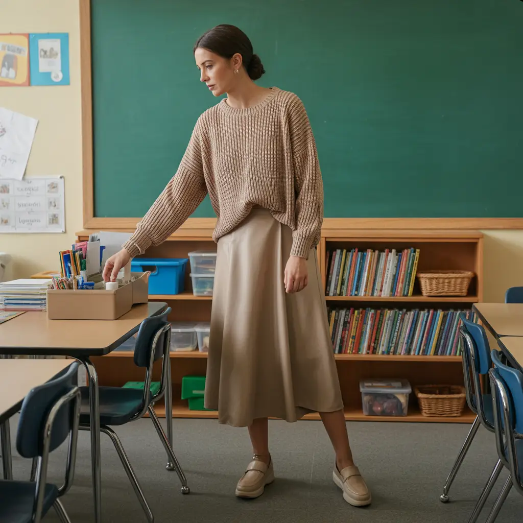 Sweater and Midi Skirt Combo
