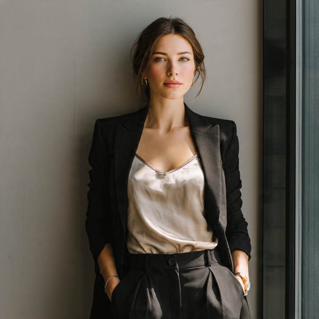 Tailored Suit with Camisole