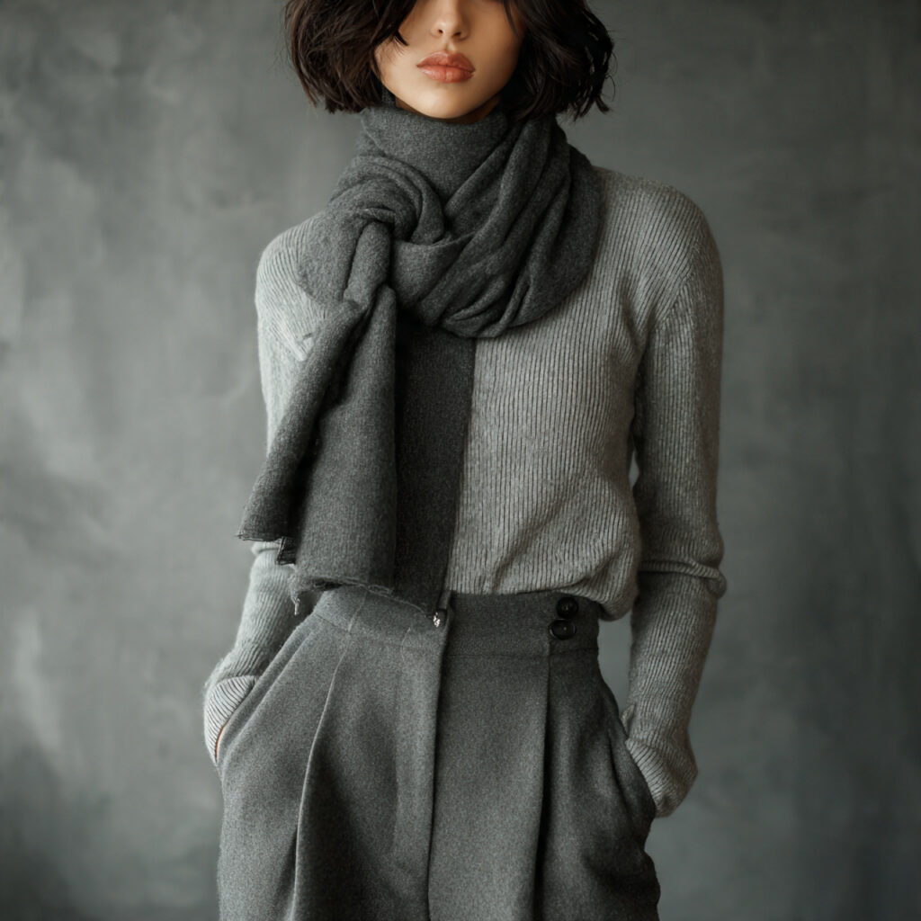 25 Best Winter Outfits for School: Cozy & Trendy Ideas 9 The Monochromatic Gray Look Idea