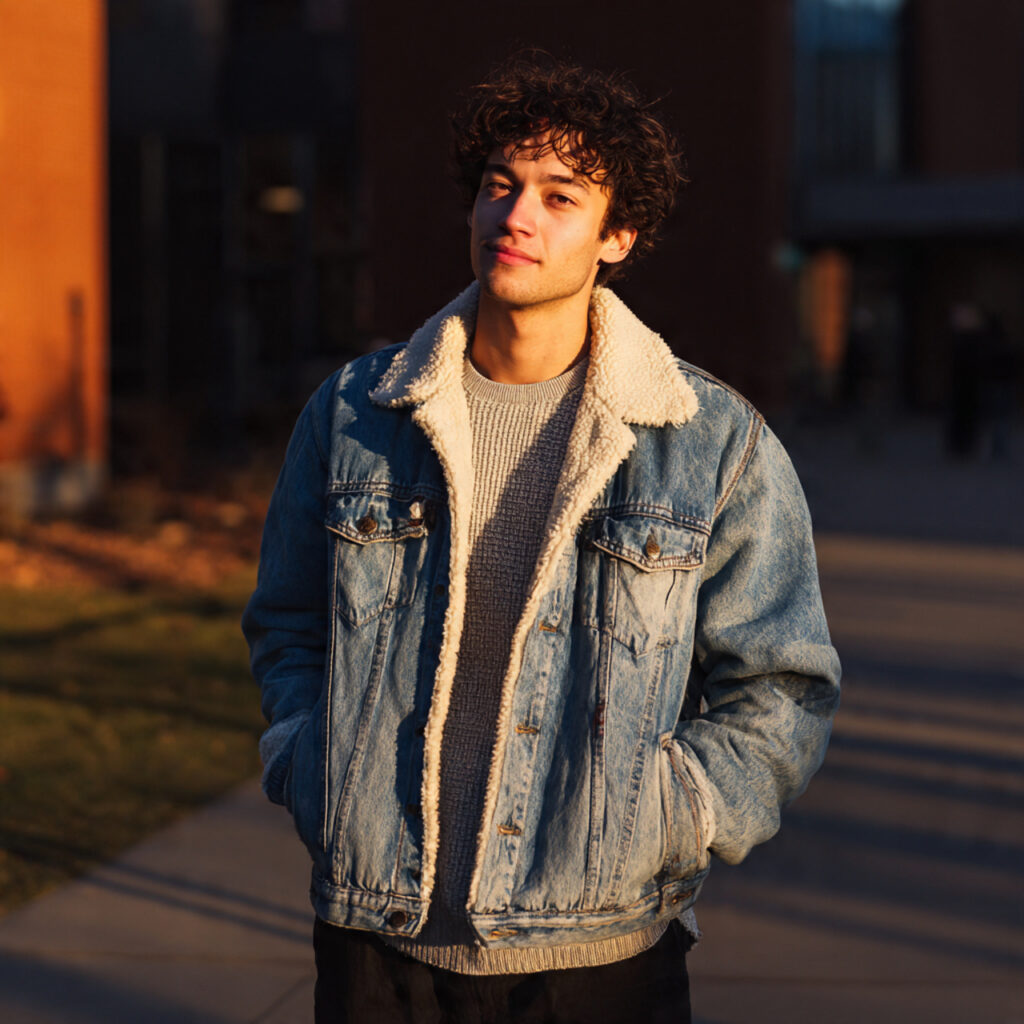 25 Best Winter Outfits for School: Cozy & Trendy Ideas 6 The Shearling-Lined Denim Jacket Idea