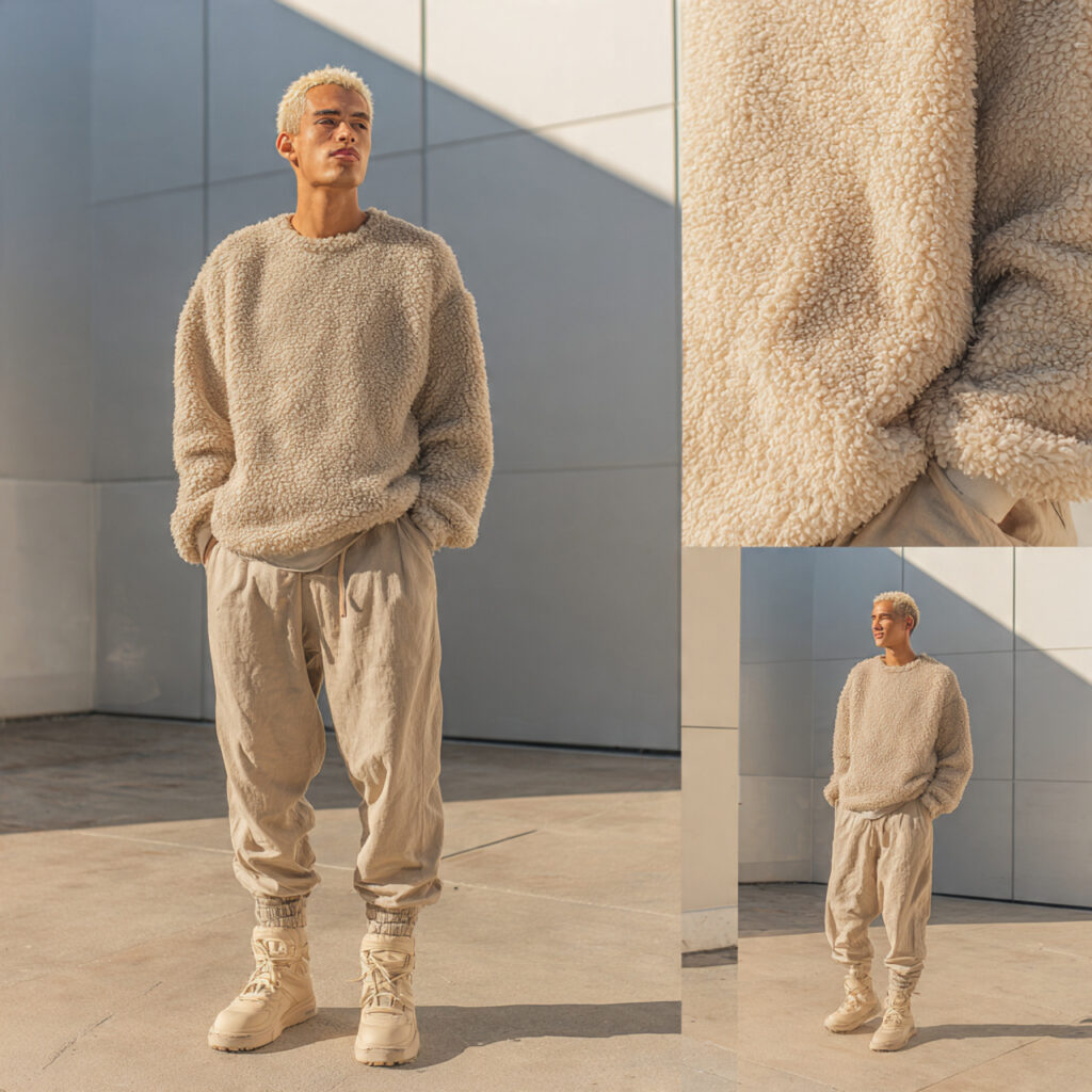 25 Best Winter Outfits for School: Cozy & Trendy Ideas 17 The Textured Fleece Pullover Idea