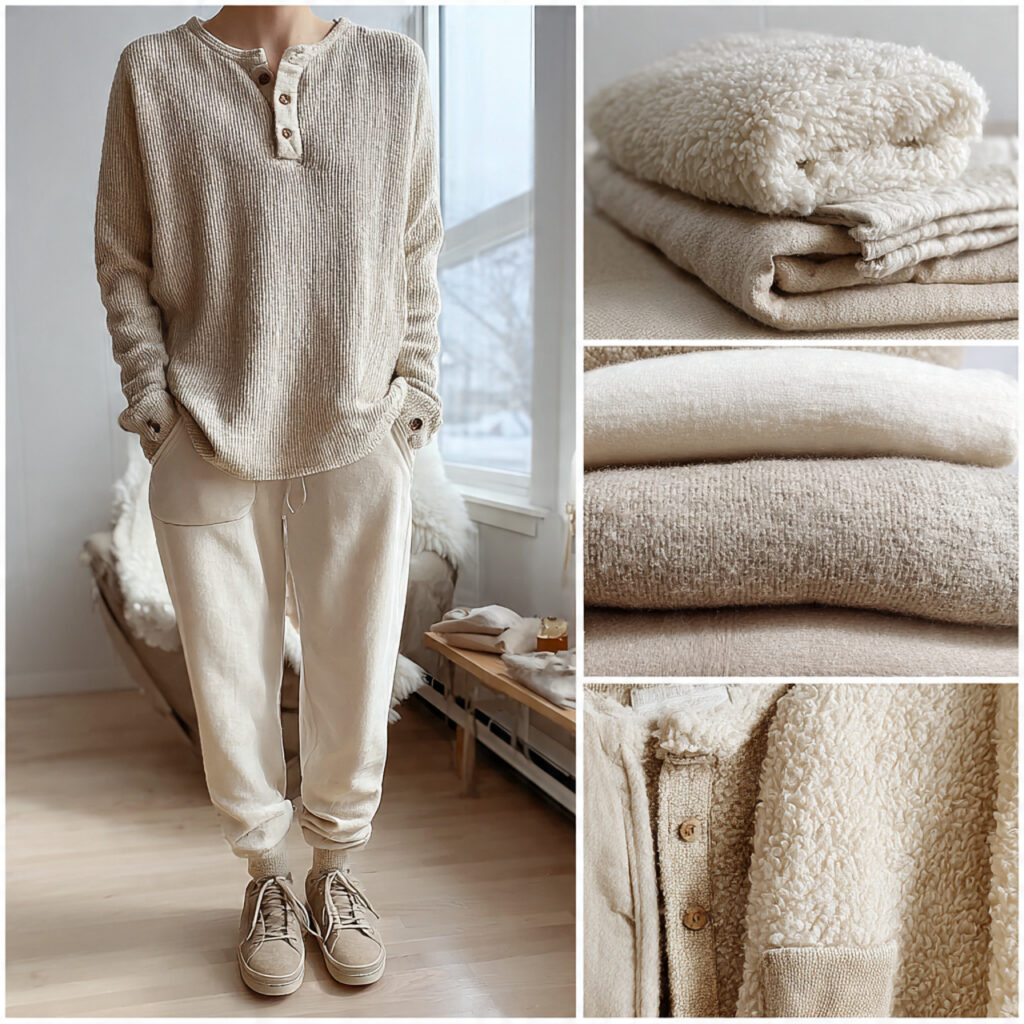 25 Best Winter Outfits for School: Cozy & Trendy Ideas 23 The Thermal Henley Base Layer Idea