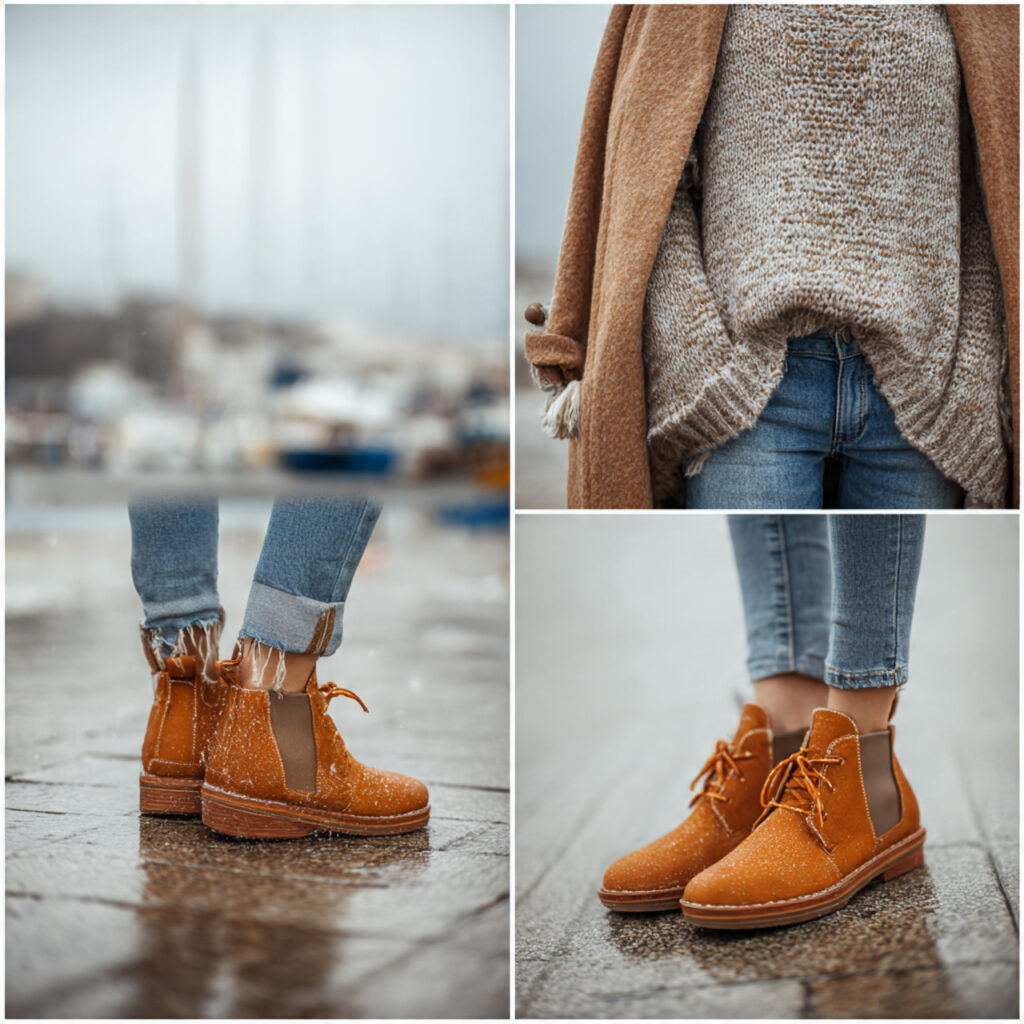 25 Best Winter Outfits for School: Cozy & Trendy Ideas 24 The Waterproof Boot and Skinny Jean Idea