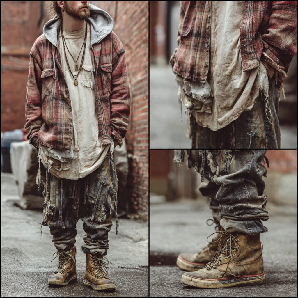 Thrifted Layers in Authentic Grunge Outfit Ideas