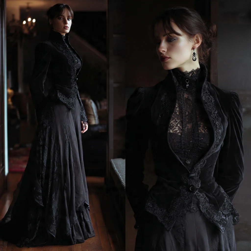 Velvet Jackets in Trad Goth Outfits