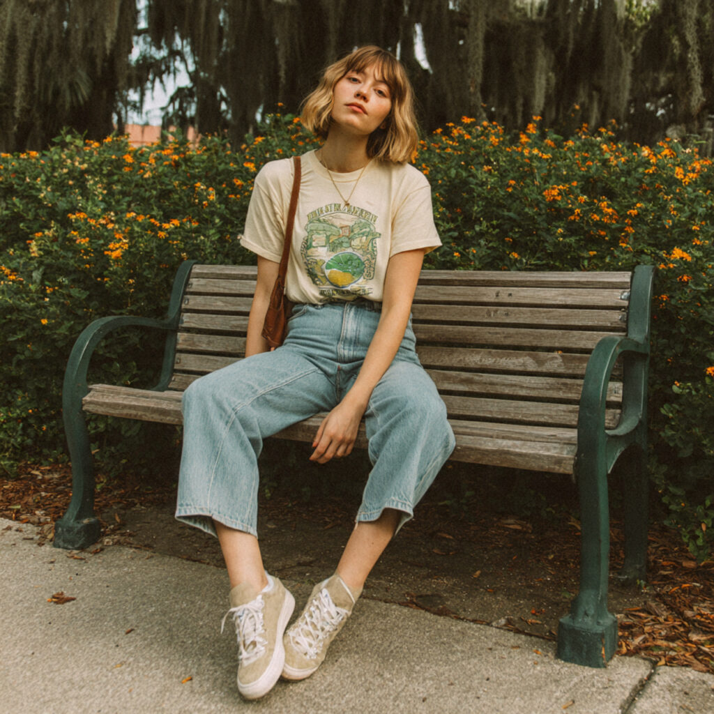 Vintage Graphic Tee Aesthetic for College