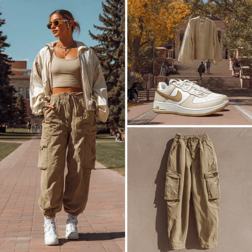 Y2K Back to School Outfits: Cargo Pants and Tube Top