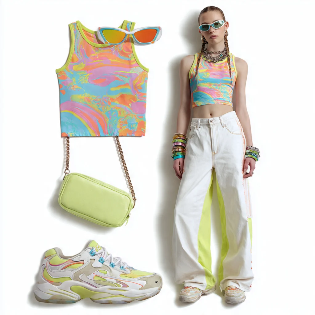 Y2K Back to School Outfits: Shutter Shades and Graphic Tank