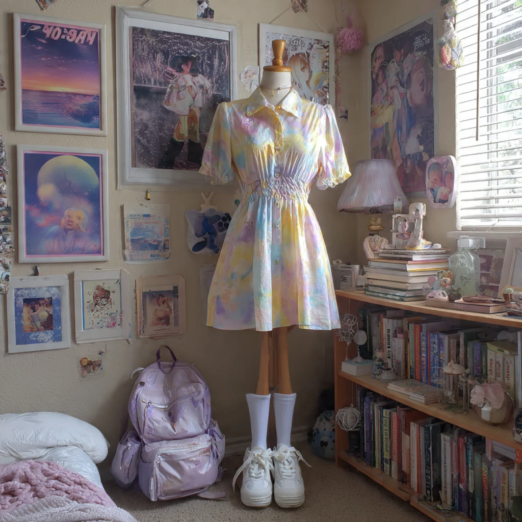 Y2K Back to School Outfits: Skater Dress with High Socks