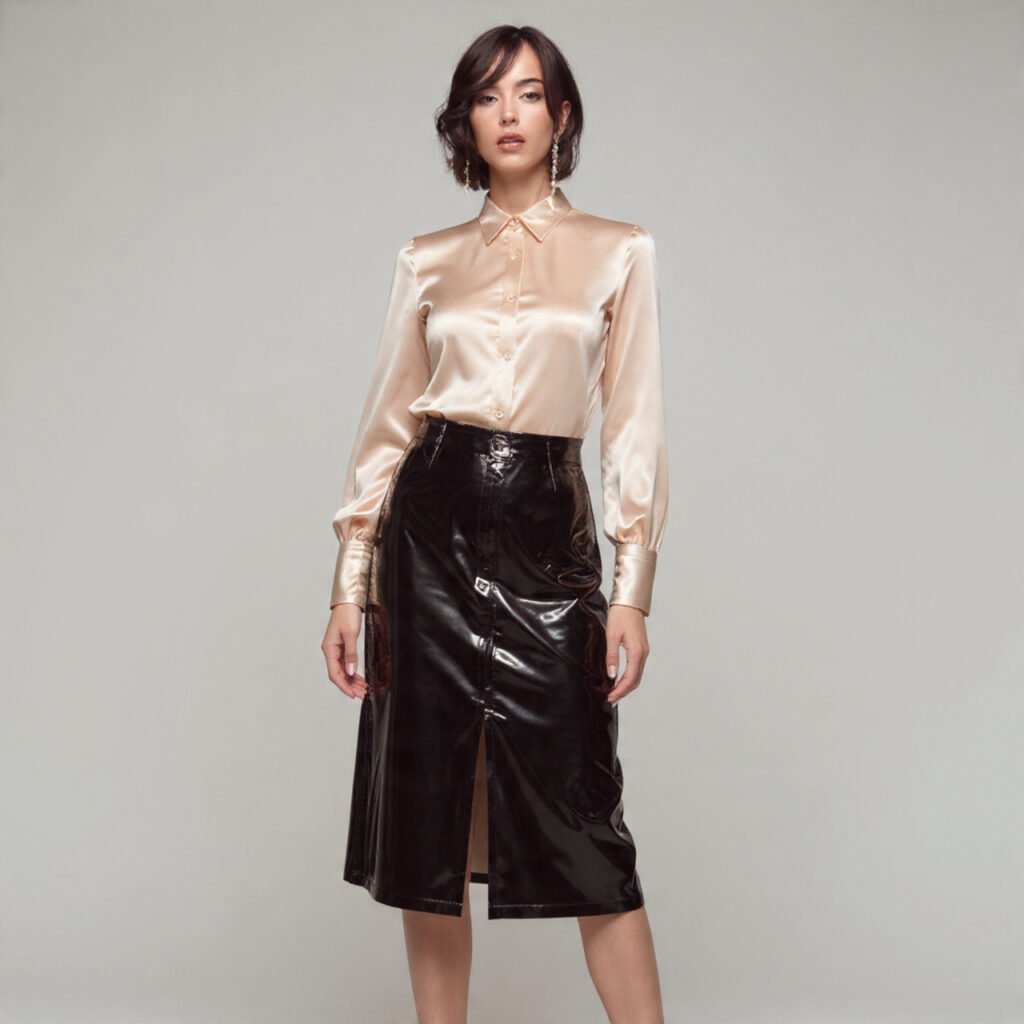 20 Best Party Outfit Ideas for Every Style & Occasion 15 High Shine Patent Skirt
