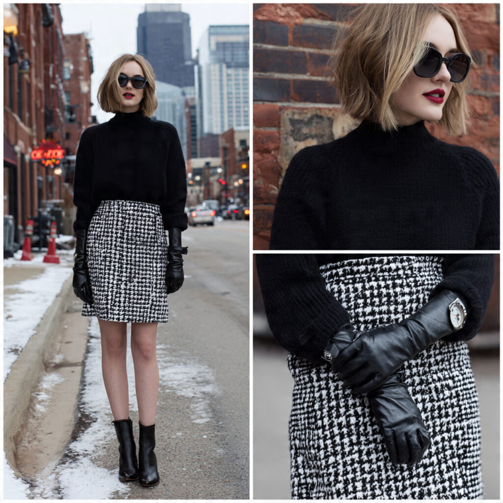 Houndstooth Patterned Statement