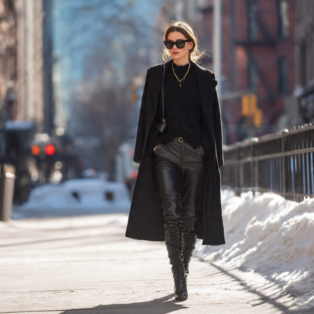Sophisticated All-Black Look Idea
