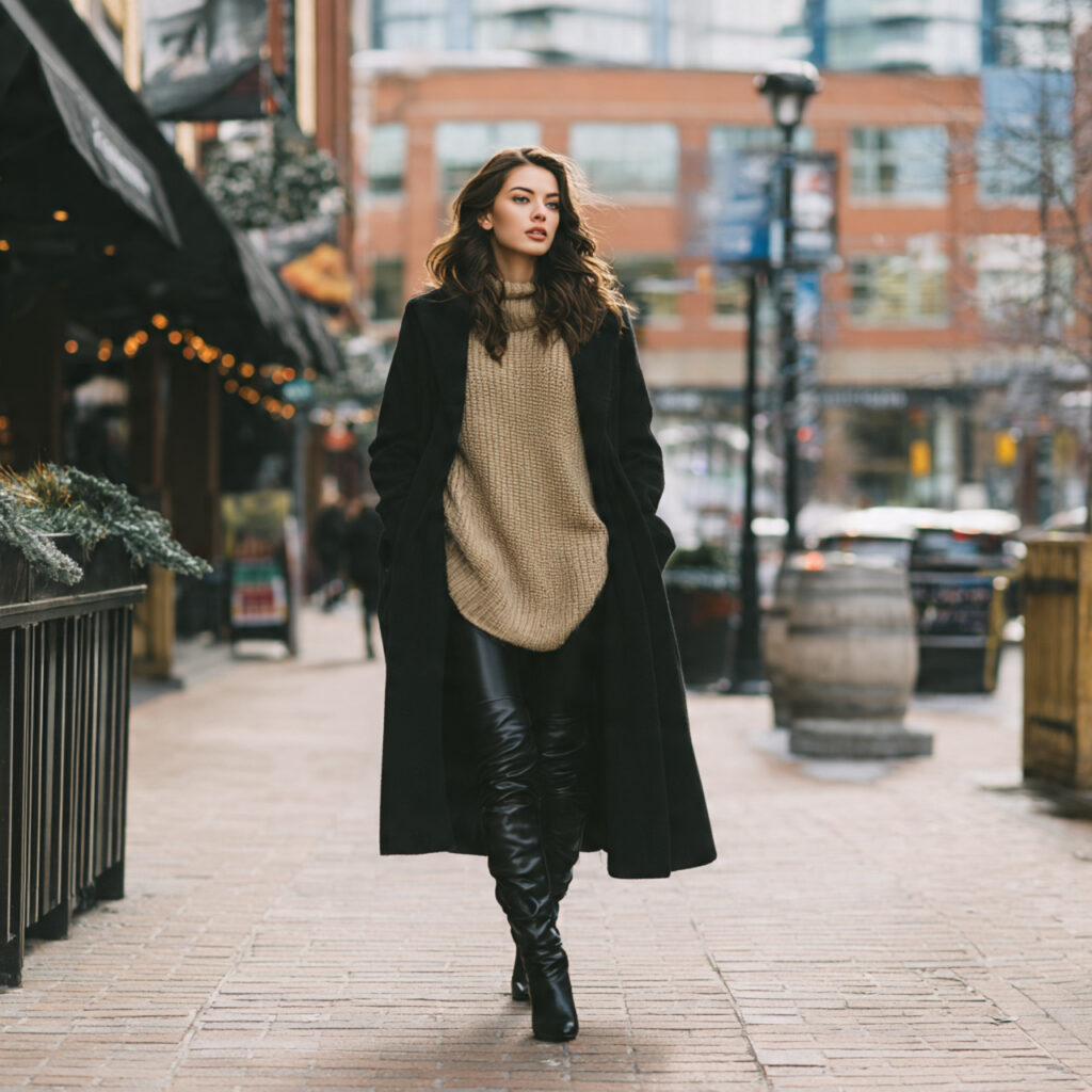 Sporty Leggings and Elevated Boot Idea