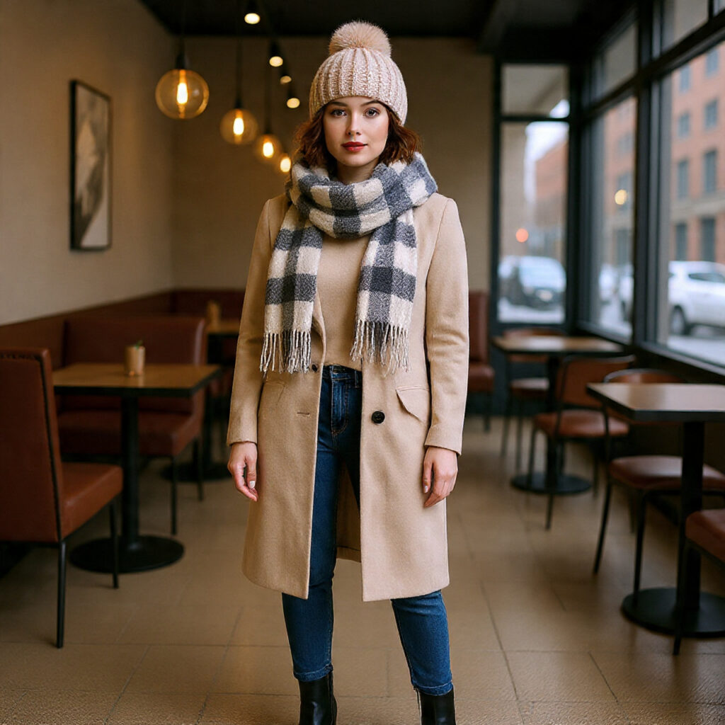 20 Trendy Cute Winter Outfits Ideas to Elevate Your Seasonal Wardrobe 15 Blanket Scarves and Chelsea Boots