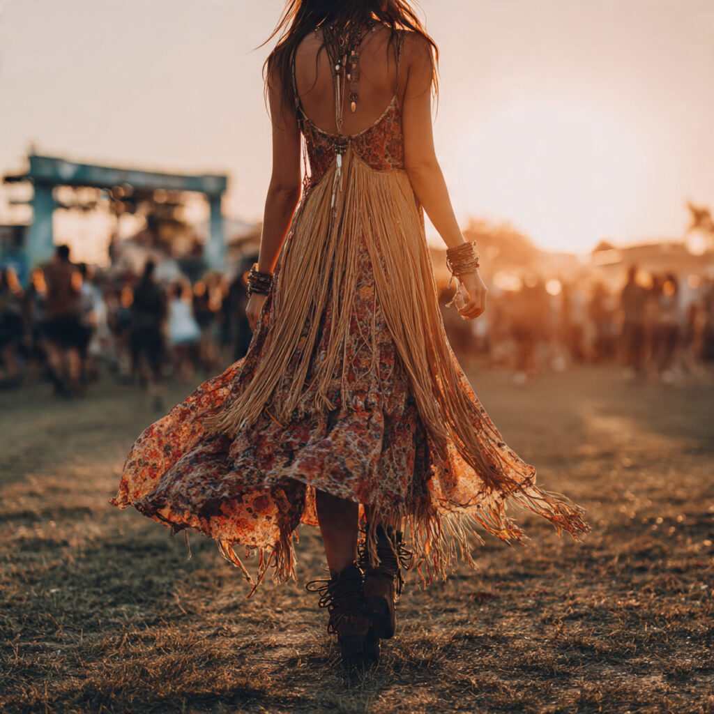 Bohemian Maxi Dress with Fringe