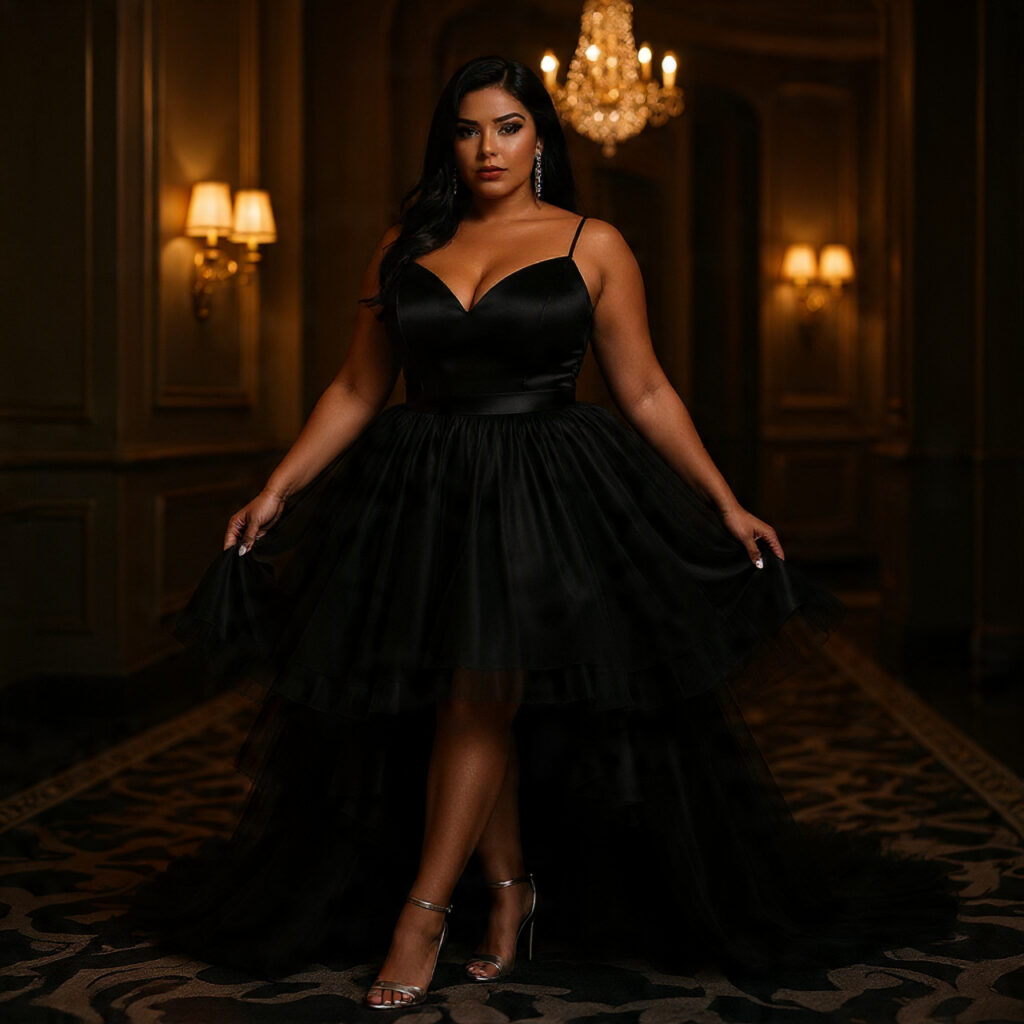 25 Best Plus Size Wedding Outfit Ideas: Stunning Styles for Every Celebration 10 Classic Black Tie Floor Length Silk