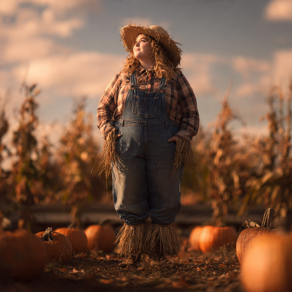 28 Best Plus Size Halloween Costume Ideas for a Stylish Spooky Season 23 Cozy Autumn Scarecrow