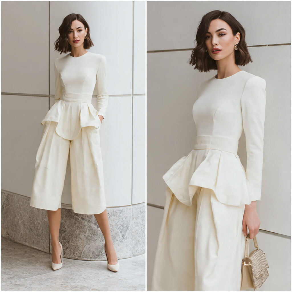 Culottes and Structured Peplum Top