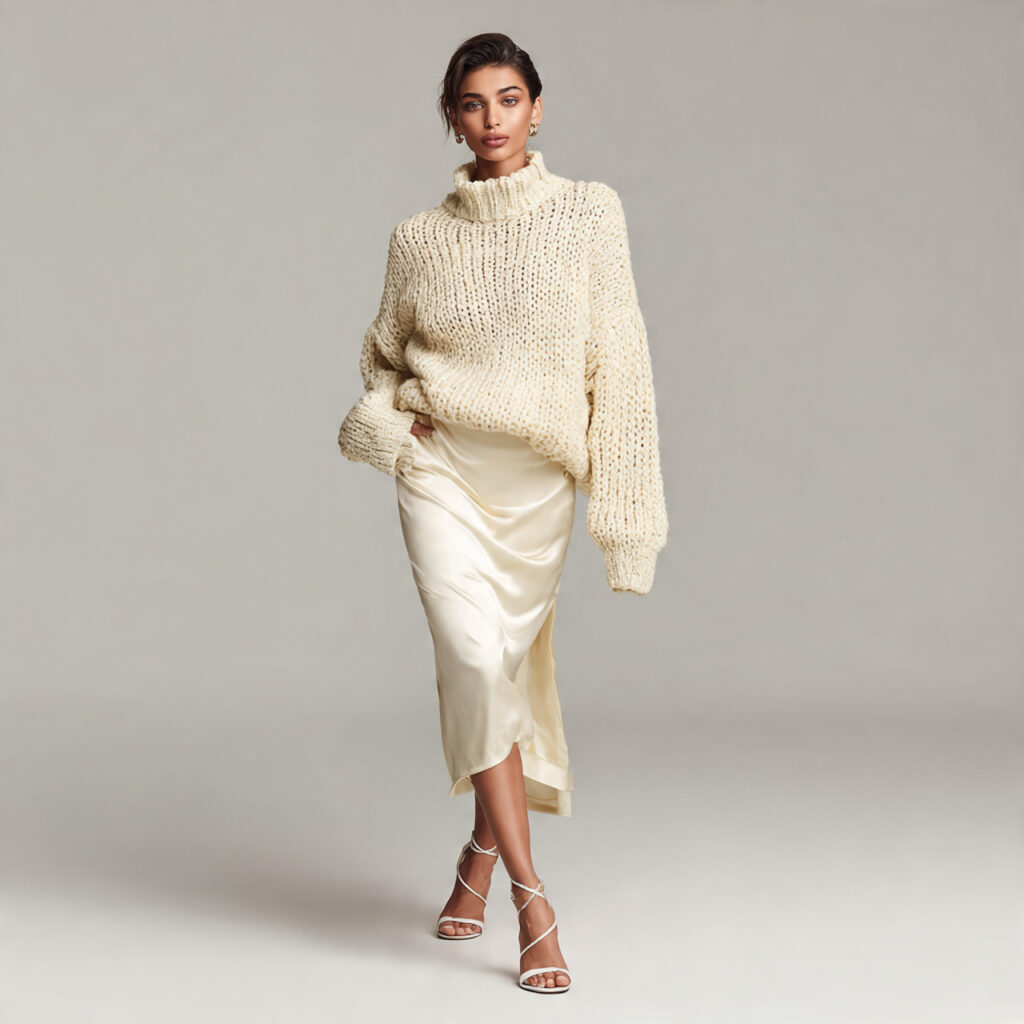 22 Trendy Unique Outfit Ideas That Break Trends & Redefine Fashion 1 Monochromatic Textural Contrast