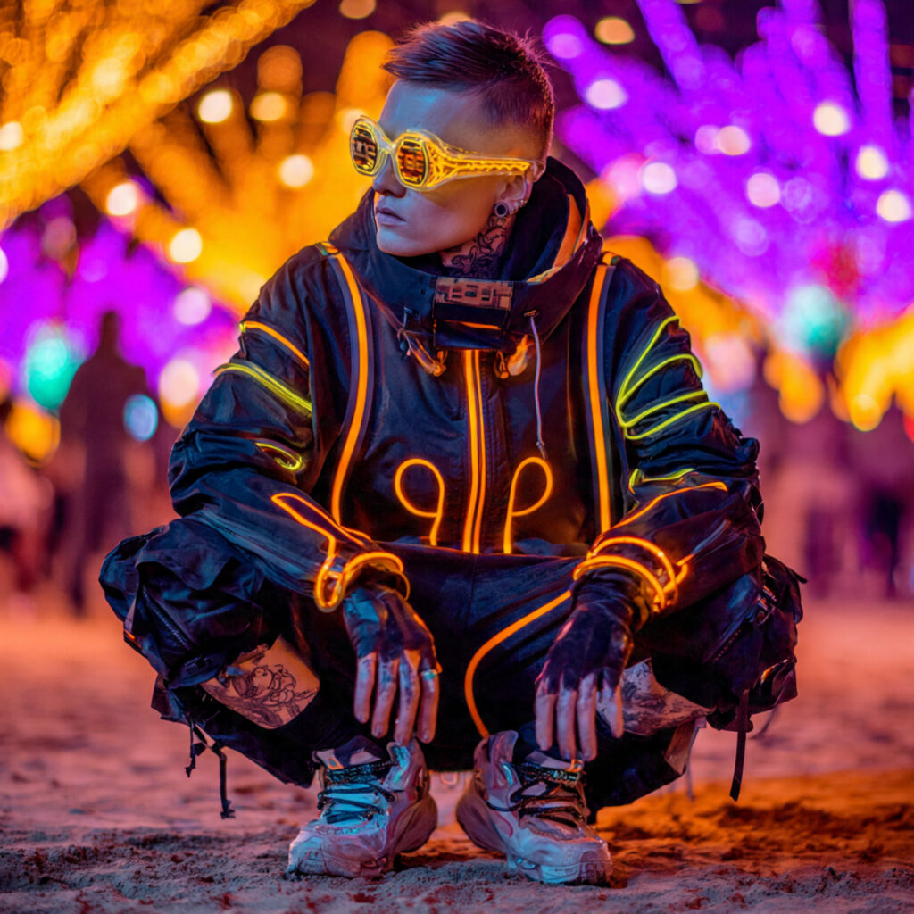25 Trendy Festival Outfit Ideas to Elevate Your Music Festival Style 3 Neon Cyberpunk Rave Idea
