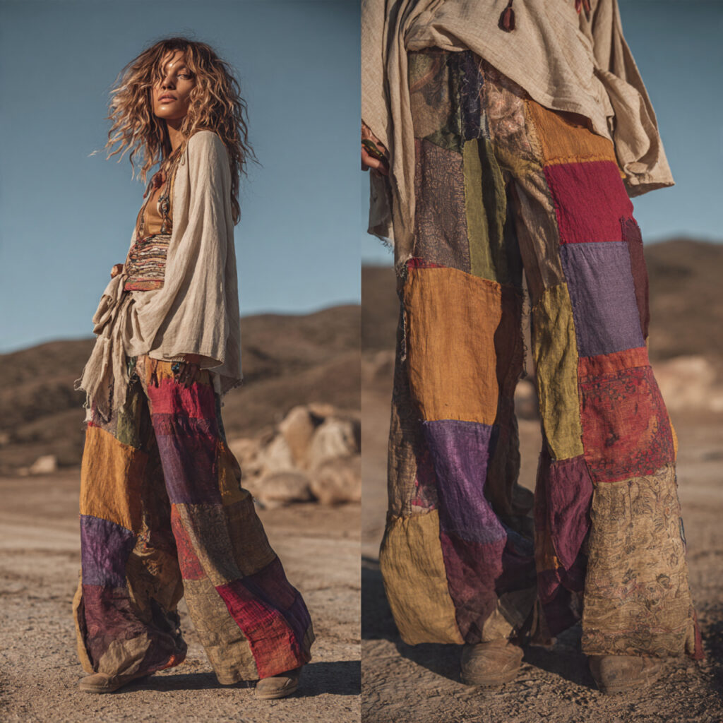 Patchwork Bell Bottoms and Linen Tunics
