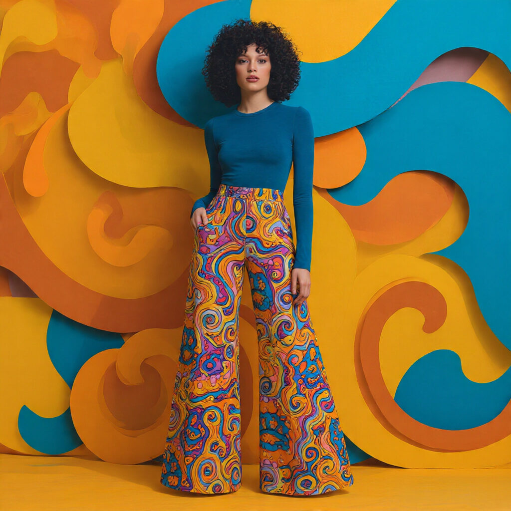 Psychedelic Print Bell Bottom Idea