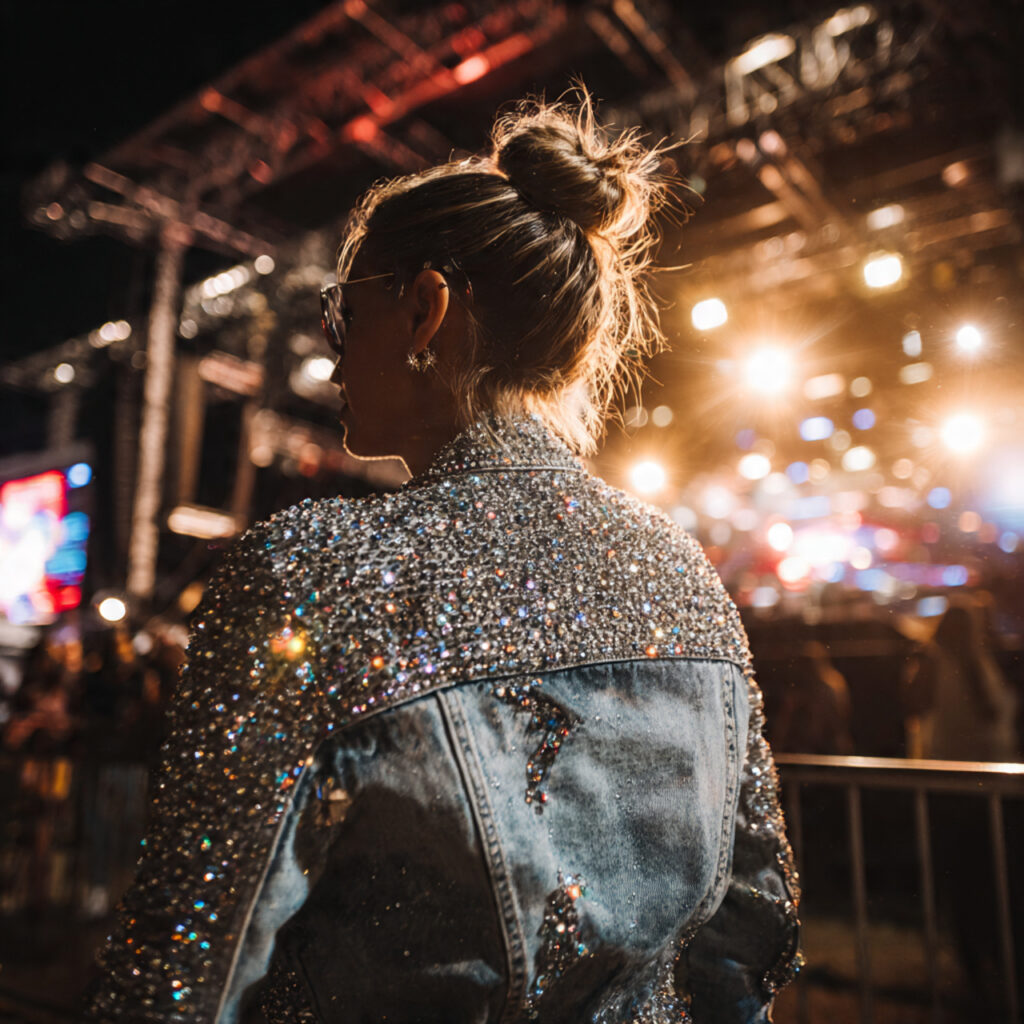 Rhinestone Embellished Denim Jacket