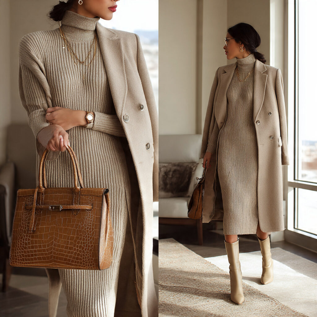 Ribbed Knit Midi Dresses