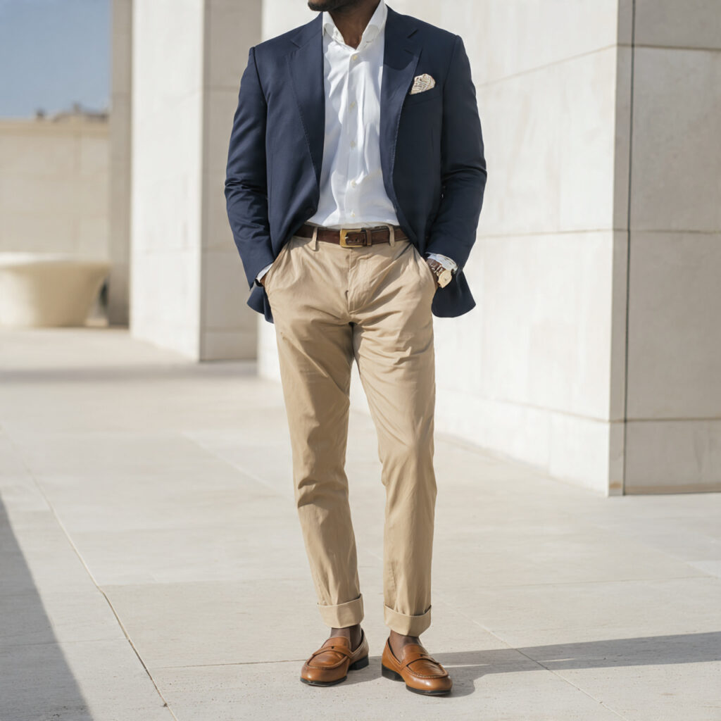 Tailored Blazer and Chinos Combination