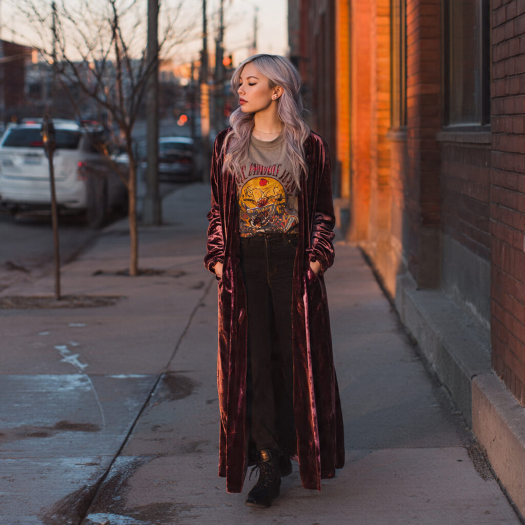 Velvet Dusters and Graphic Band Tees