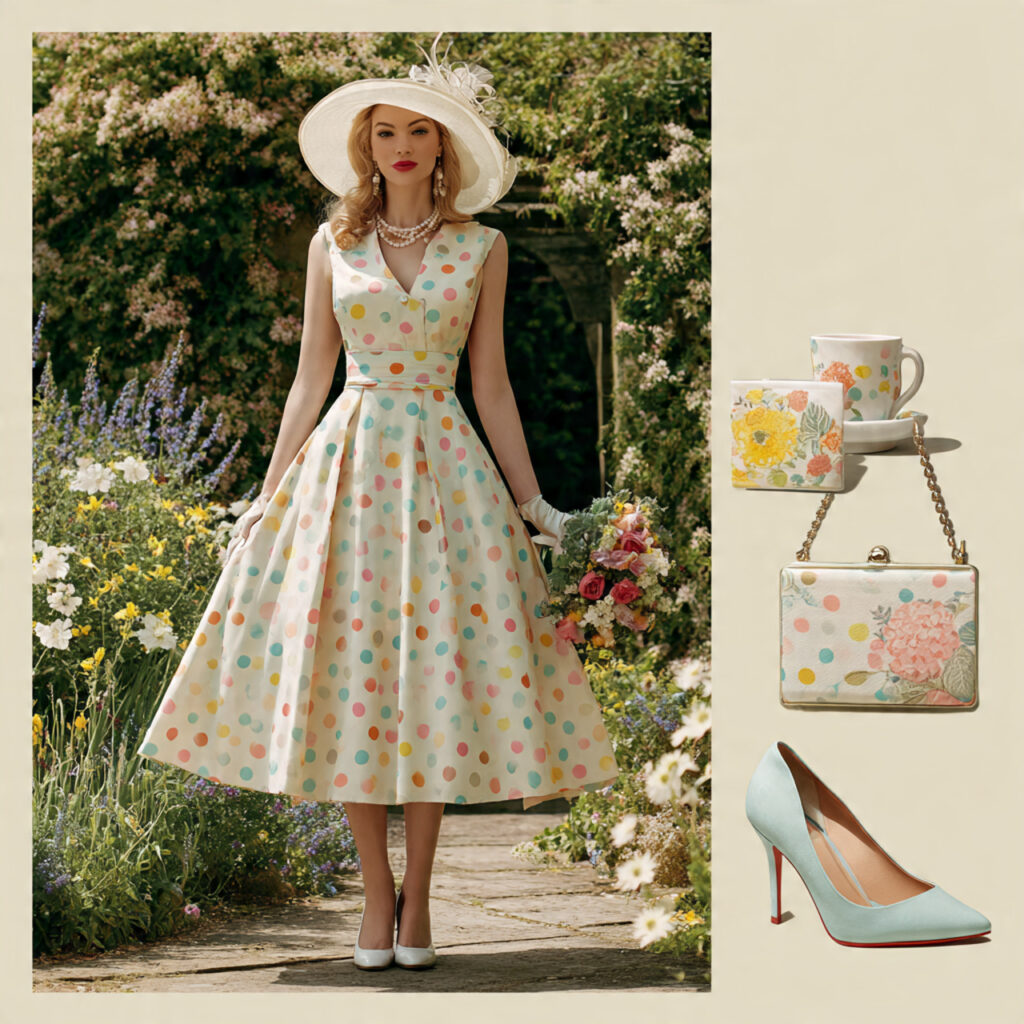 25 Best Plus Size Wedding Outfit Ideas: Stunning Styles for Every Celebration 13 Vintage Inspired Polka Dot Tea Dress