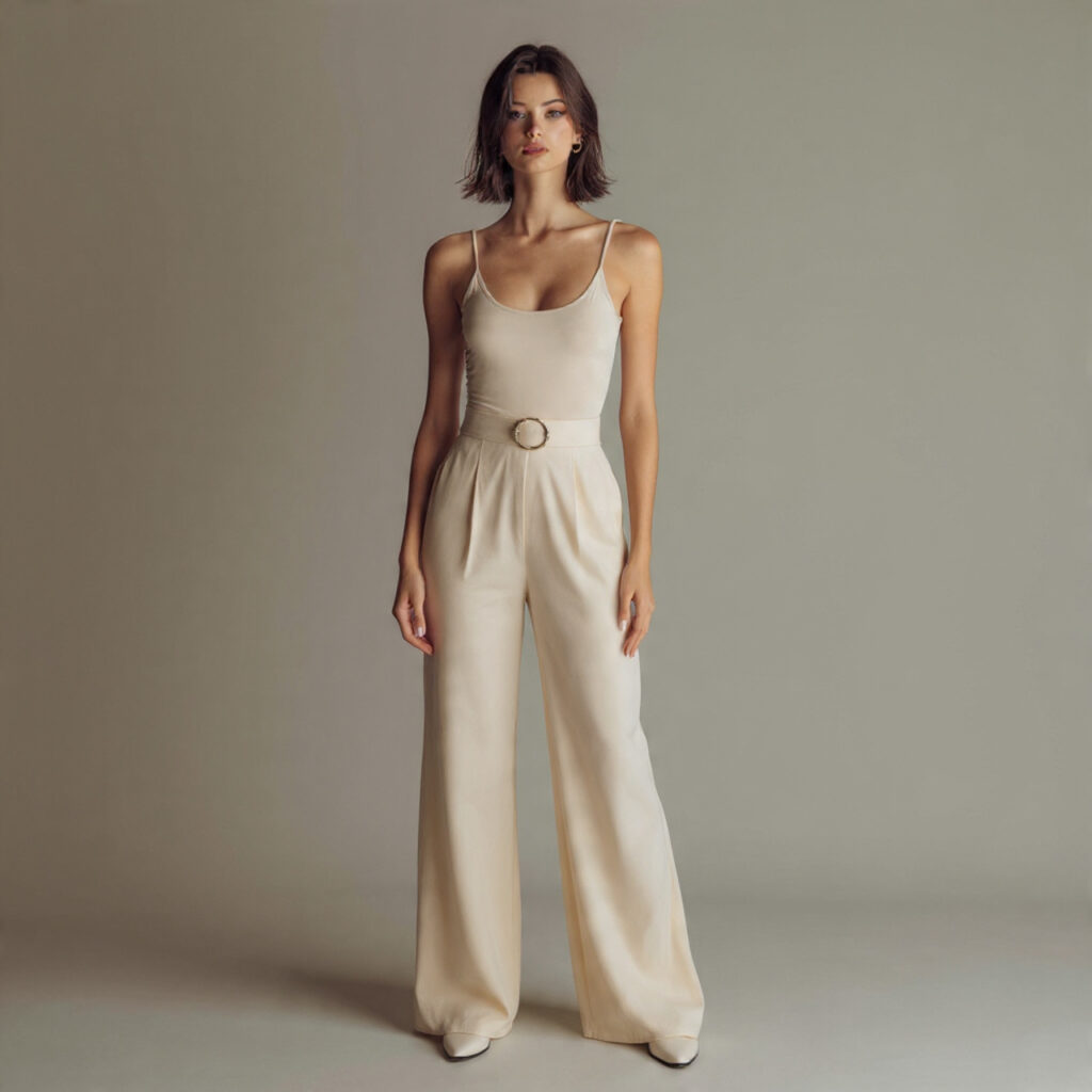 25 Trendy Western Outfit Ideas to Upgrade Your Wardrobe 12 Wide Leg Jumpsuit with Waist Belt Idea