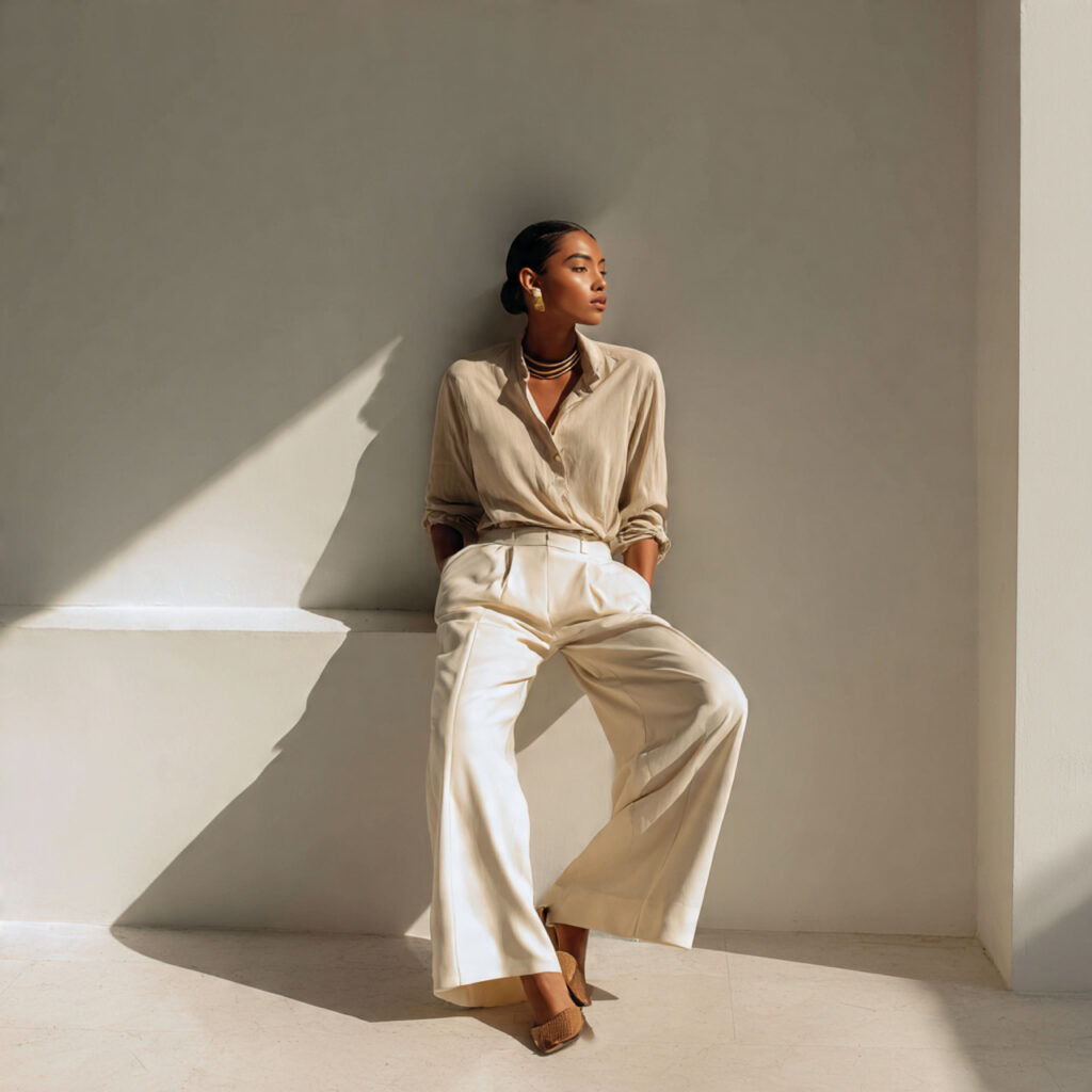 High Waisted Wide Leg Trouser Idea