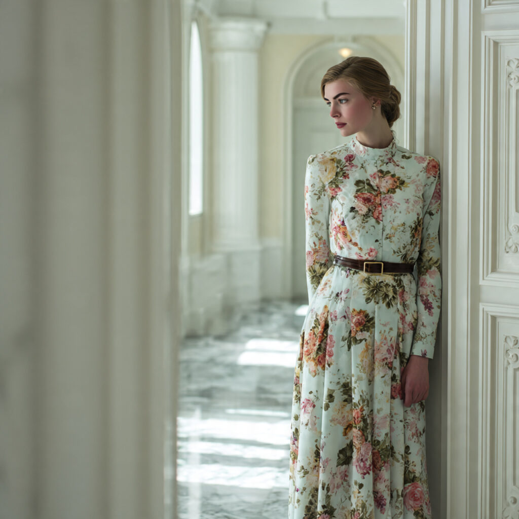 Modest Floral Midi Dress Idea