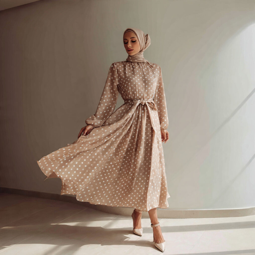 Polka Dot Print Midi Idea