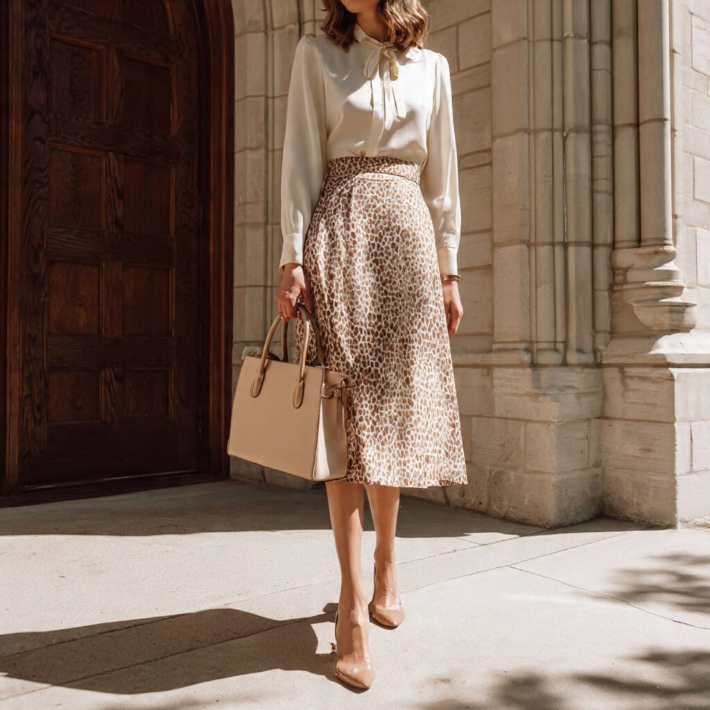 Subtle Animal Print Skirt Idea